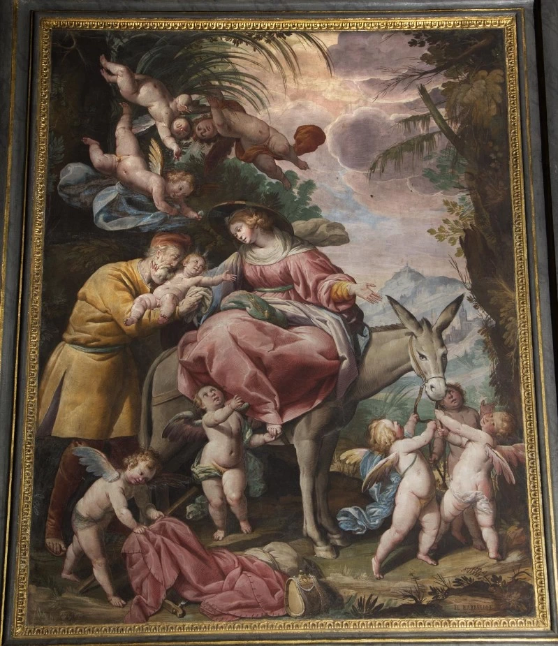 Gian Giacomo Barbelli - La fuga in Egitto, Chiesa di santa Maria delle Grazie, Crema